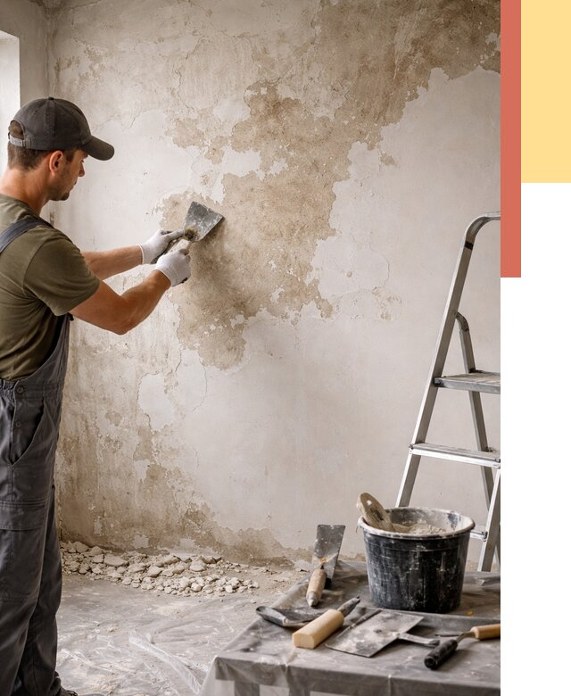 Снятие старой шпаклевки в Абакане от 1890 руб. — быстро и недорого | ОТДЕЛОЧНИК-Бкн