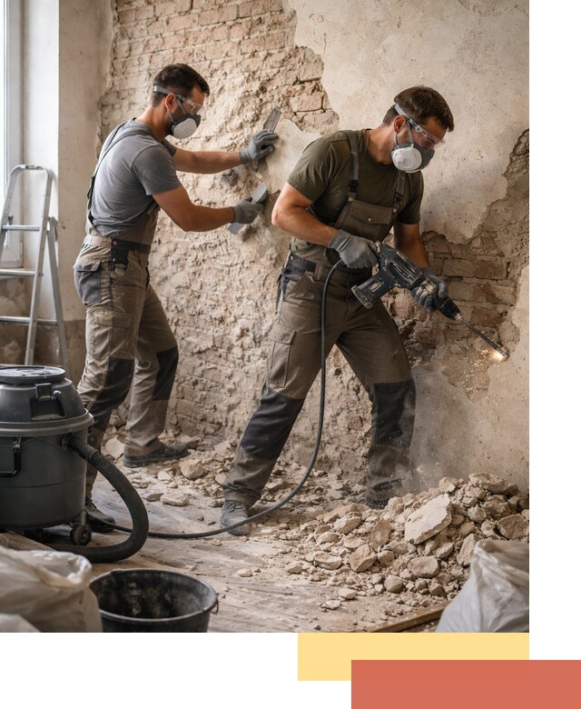 Демонтаж штукатурки со стен в Абакане быстро и аккуратно