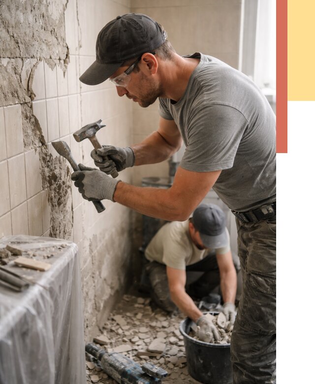 Демонтаж плитки со стен в Абакане от 868 руб. — быстро и недорого | ОТДЕЛОЧНИК-Бкн