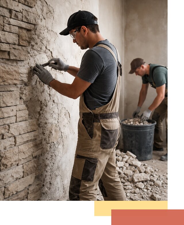 Демонтаж декоративного камня в Абакане профессионально и безопасно