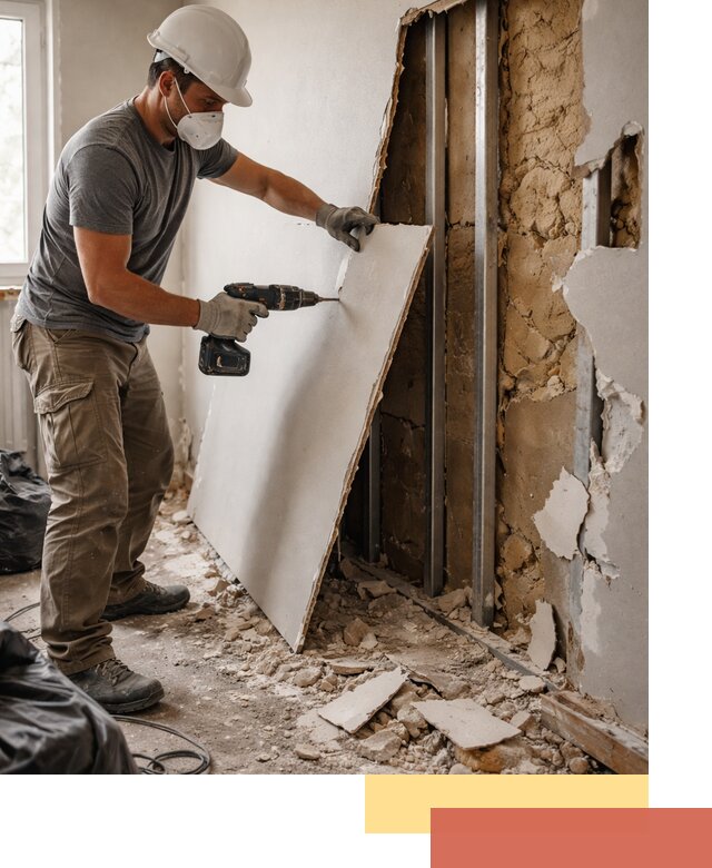 Демонтаж гипсокартона со стен в Абакане качественно и быстро