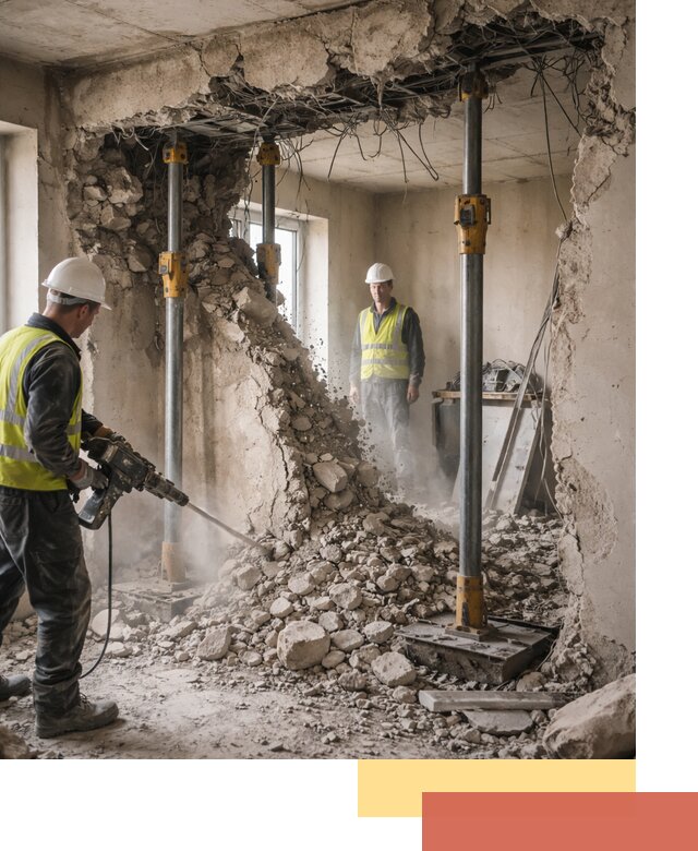 Снос несущих стен в Абакане с гарантией безопасности и качества