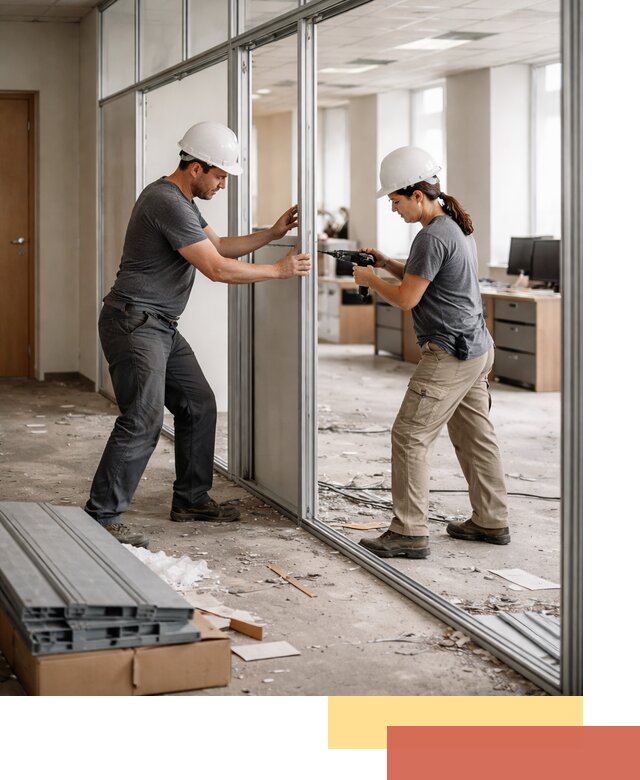 Демонтаж алюминиевых перегородок в Абакане быстро и аккуратно