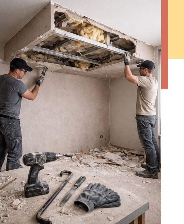 Демонтаж короба из гипсокартона в Абакане от 1553 руб. — быстро и недорого | ОТДЕЛОЧНИК-Бкн