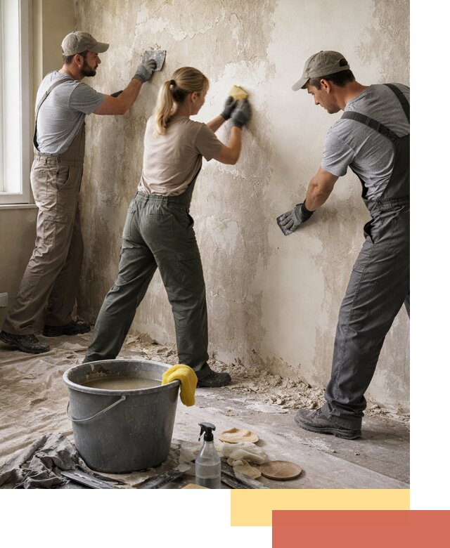 Очистка стен от клея и грунтовки в Абакане качественно и быстро