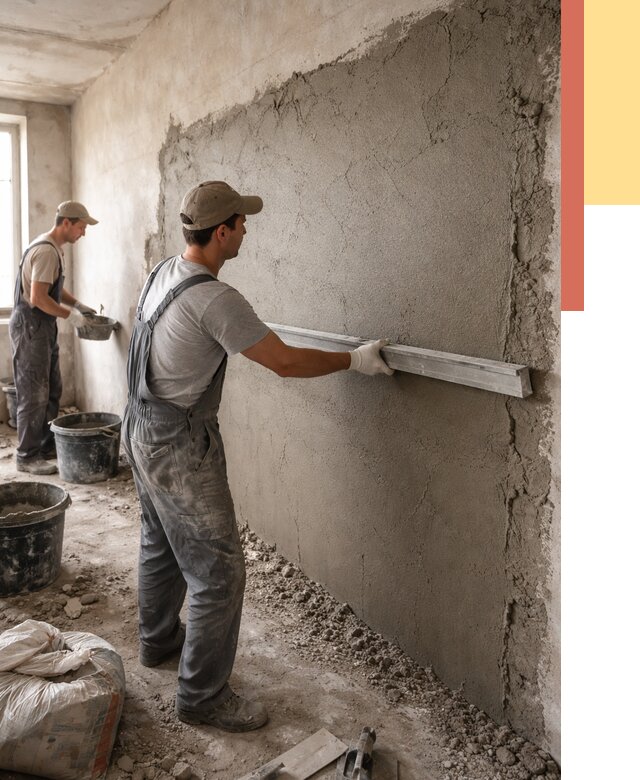 Цементная штукатурка стен в Абакане от 4597 руб/м2 — быстро и недорого | ОТДЕЛОЧНИК-Бкн