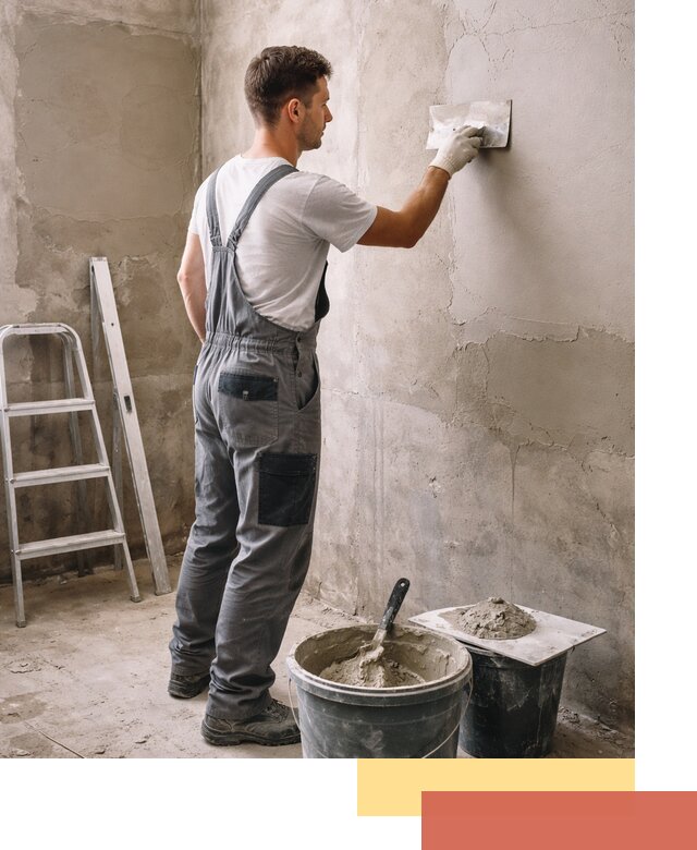 Штукатурка стен в ванной под ключ в Абакане