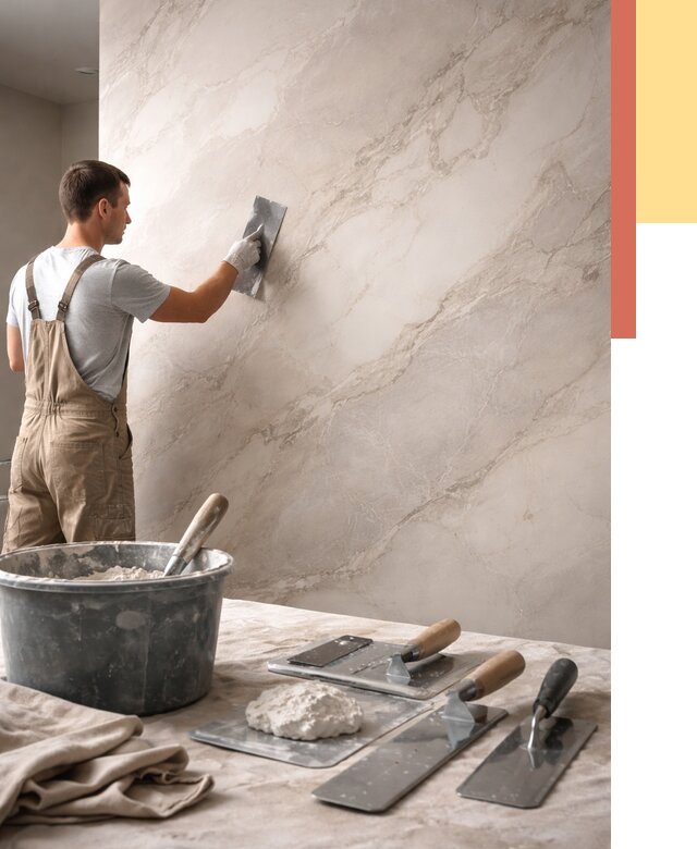 Декоративная штукатурка под мрамор в Абакане от 2860 руб./м² — быстро и недорого | ОТДЕЛОЧНИК-Бкн