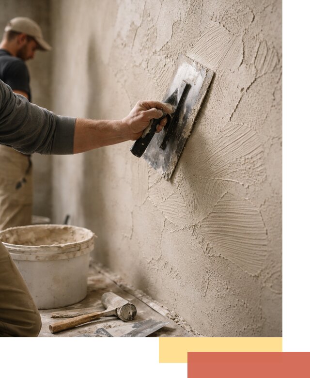 Фактурная штукатурка стен в Абакане — монтаж, отделка, реставрация