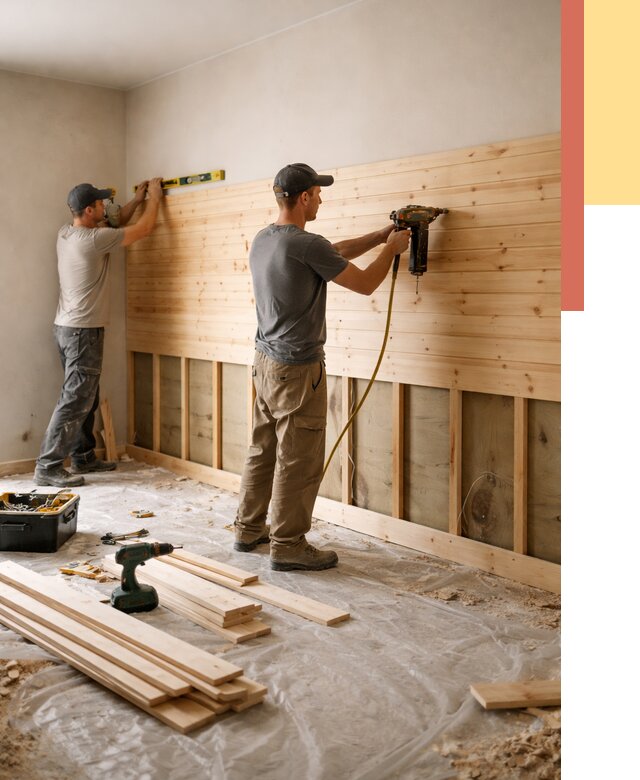 Монтаж деревянной вагонки на стены в Абакане от 7661 руб. | Услуги монтажа вагонки | ОТДЕЛОЧНИК-Бкн