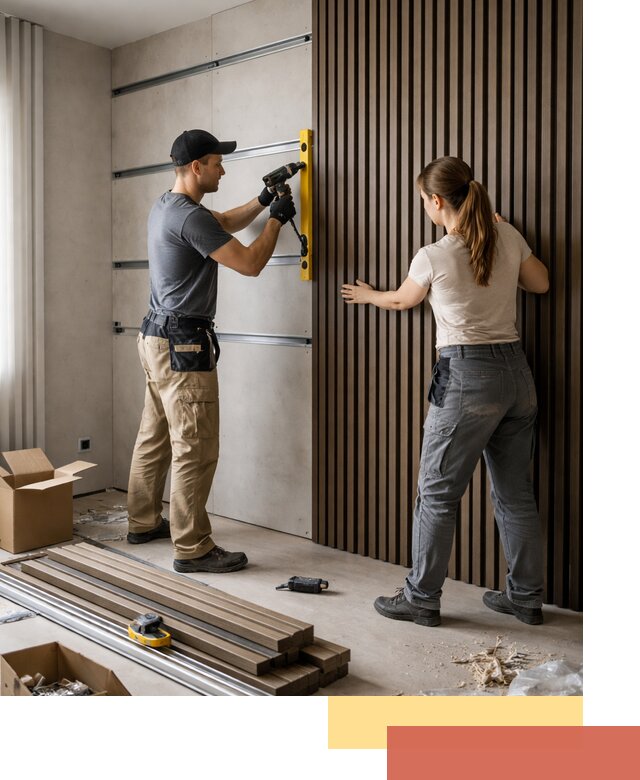 Монтаж реечных панелей на стены в Абакане