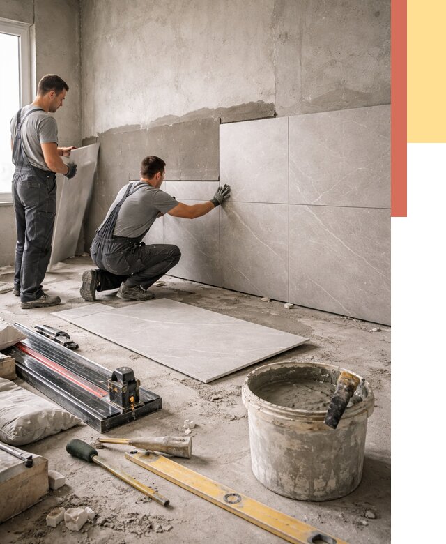 Облицовка стен керамогранитом в Абакане от 4290 руб./м² — услуги под ключ | ОТДЕЛОЧНИК-Бкн