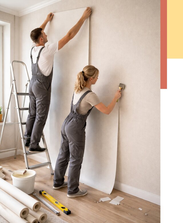 Поклейка флизелиновых обоев в Абакане от 6129 руб. | Быстро и недорого — ОТДЕЛОЧНИК-Бкн