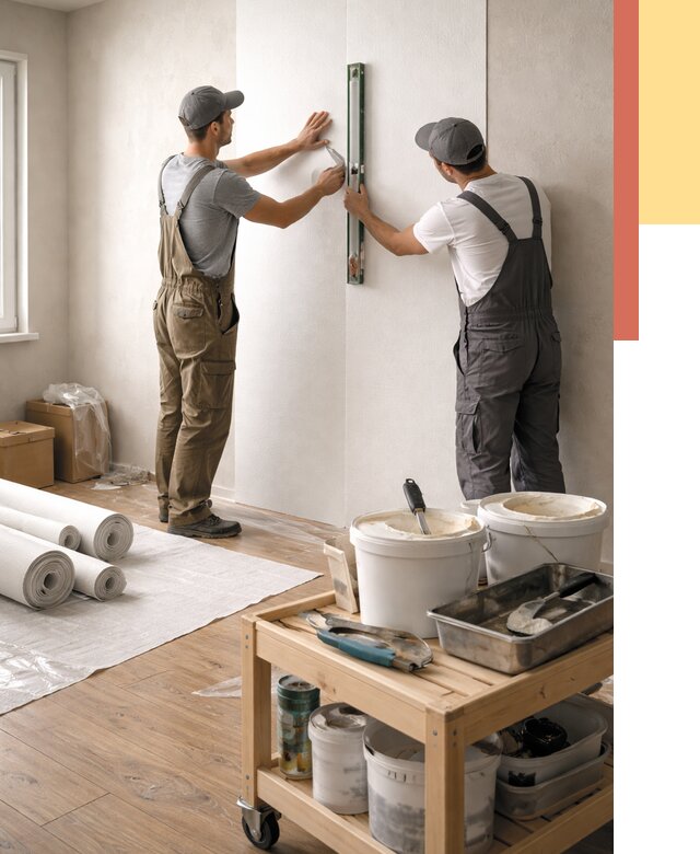 Поклейка стеклообоев в Абакане от 6640 руб. за м2 — быстро и недорого | ОТДЕЛОЧНИК-Бкн