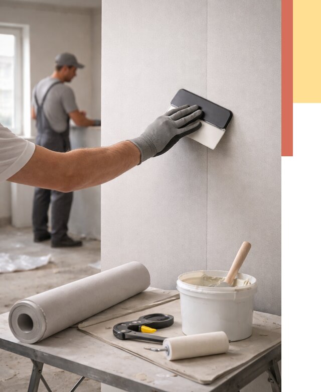 Поклейка обоев под покраску в Абакане от 3575 руб. за м2 | ОТДЕЛОЧНИК-Бкн