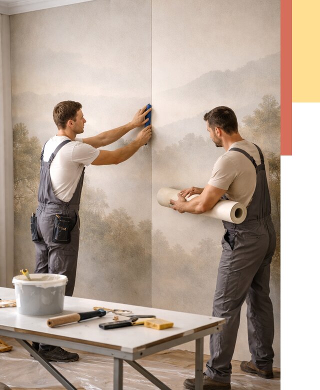 Поклейка фотообоев в Абакане от 8683 руб/м² — быстро и недорого | ОТДЕЛОЧНИК-Бкн