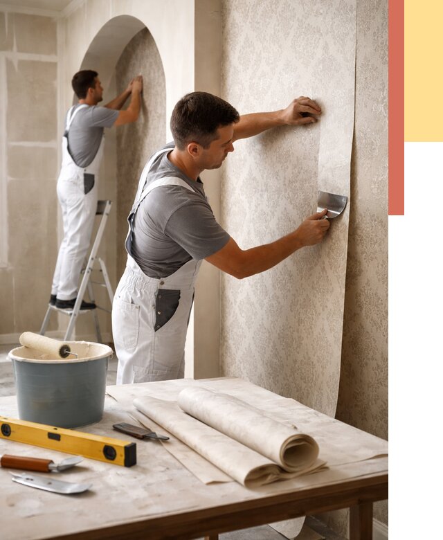 Поклейка обоев на сложные стены в Абакане от 2860 руб. под ключ | ОТДЕЛОЧНИК-Бкн