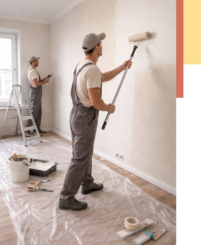 Покраска стен акриловой краской в Абакане от 3575 руб./м² — быстро и недорого | ОТДЕЛОЧНИК-Бкн