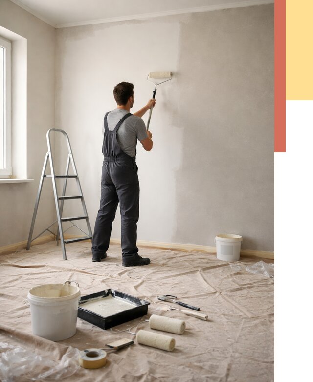 Покраска стен моющейся краской в Абакане от 358 руб./м² — быстро и недорого | ОТДЕЛОЧНИК-Бкн