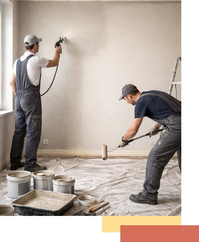 Покраска стен моющейся краской и защита поверхностей в Абакане