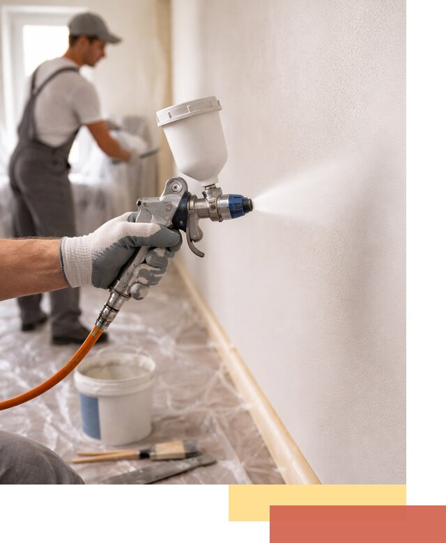 Покраска стен краскопультом в Абакане быстро и качественно