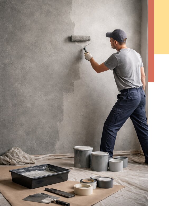 Покраска стен под бетон в Абакане от 664 руб. за м2 — быстро и недорого | ОТДЕЛОЧНИК-Бкн