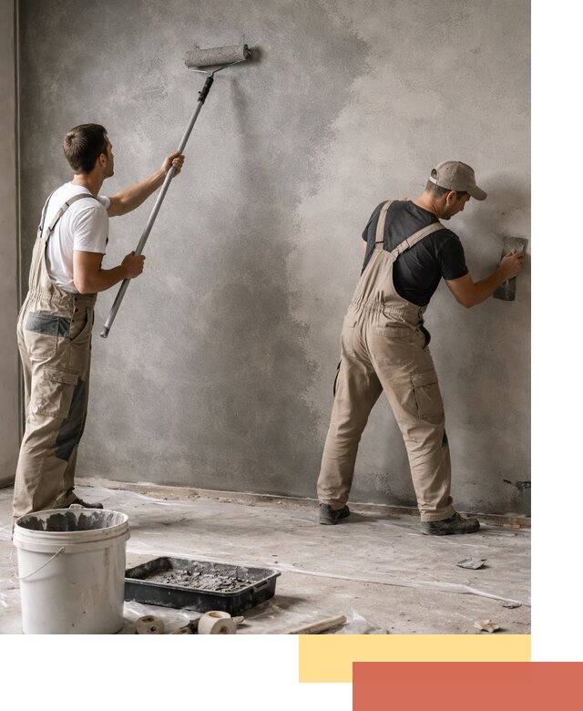 Покраска стен под бетон в Абакане профессионально и недорого