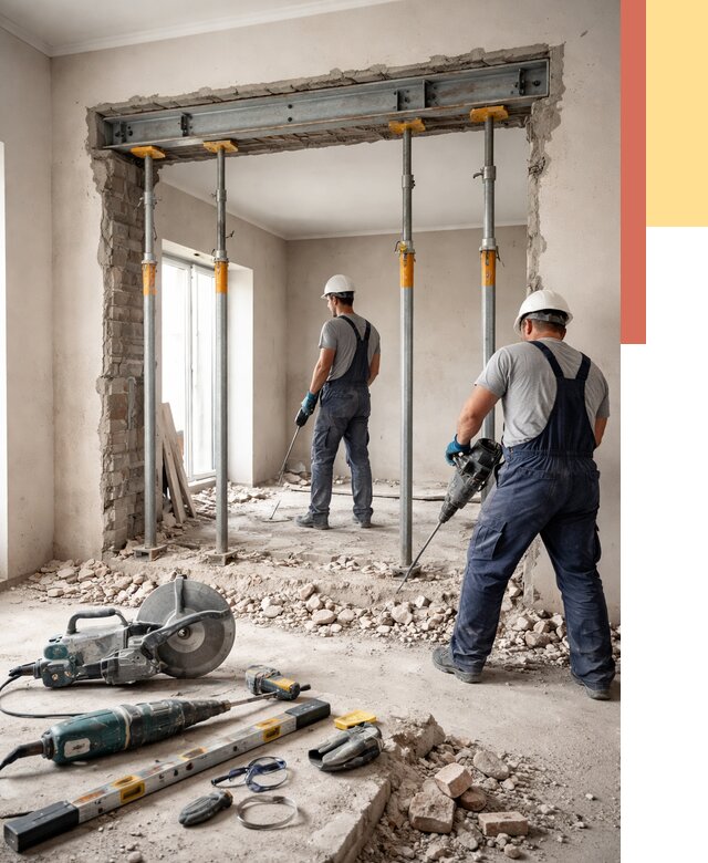 Прорезка проема в стене в Абакане от 4597 руб. — быстро и недорого | ОТДЕЛОЧНИК-Бкн