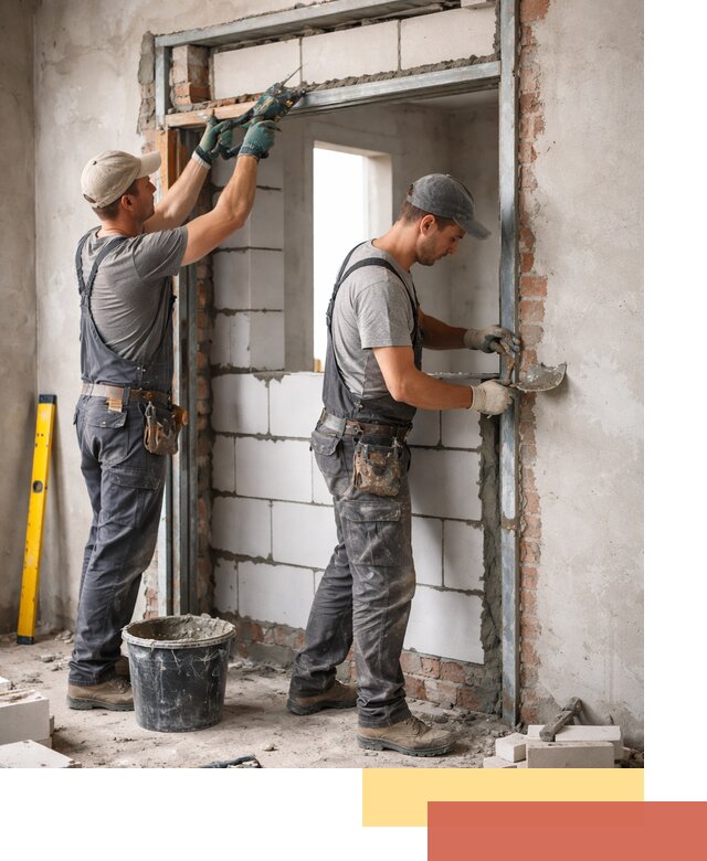 Закладка дверного проема под ключ в Абакане: демонтаж, монтаж, отделка