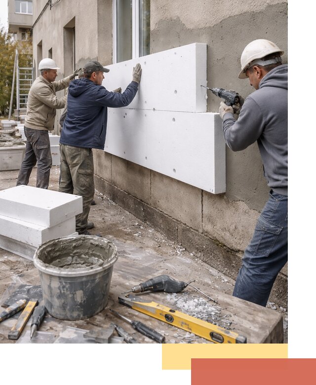 Утепление наружных стен пенопластом в Абакане