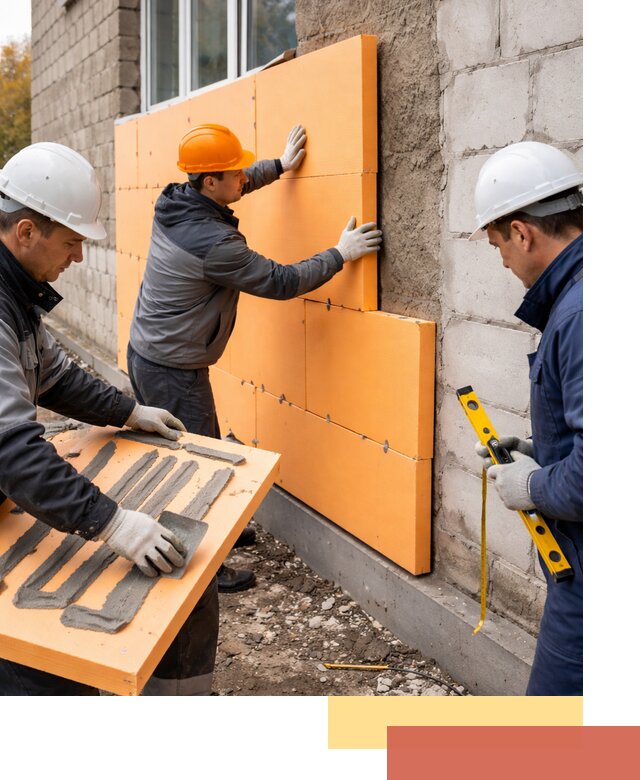 Утепление фасада пеноплексом под ключ в Абакане