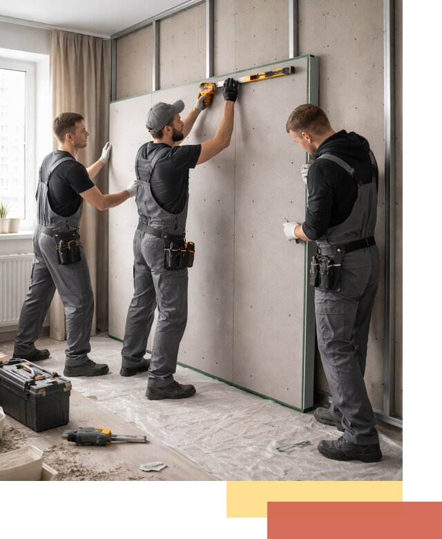 Шумоизоляция стен панелями ЗИПС в Абакане для жилых и коммерческих помещений