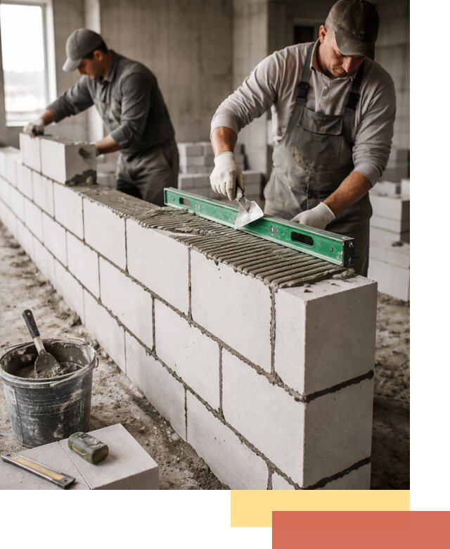 Кладка перегородок из газобетона в Абакане быстро и качественно