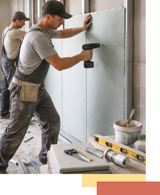 Кладка влагостойких перегородок ПГП в Абакане