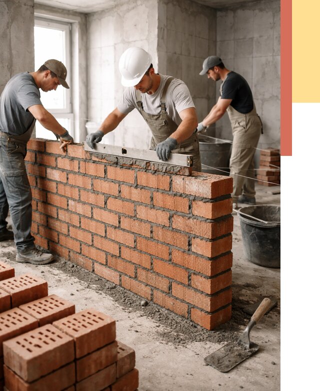 Кладка перегородок из кирпича в Абакане от 3575 руб. за м² | ОТДЕЛОЧНИК-Бкн