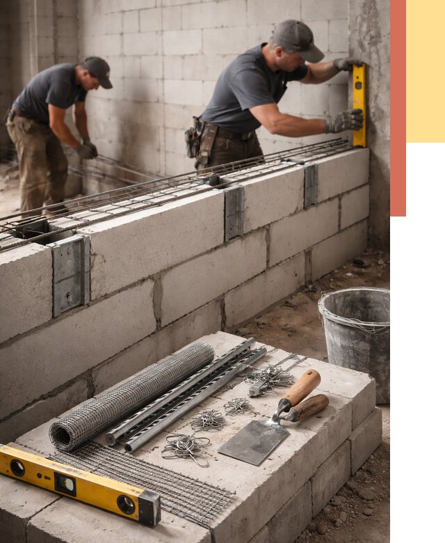 Армирование кладки перегородок в Абакане от 766 руб. под ключ | ОТДЕЛОЧНИК-Бкн