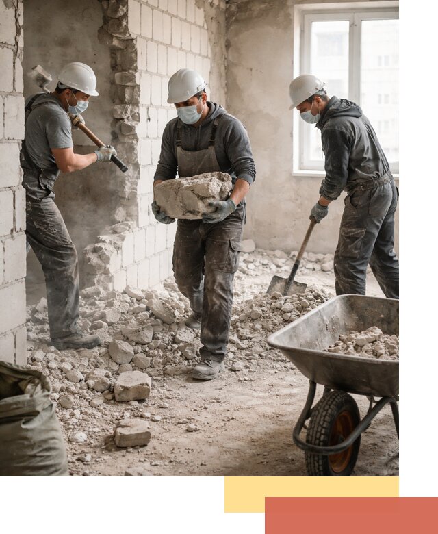 Демонтаж блочных перегородок в Абакане быстро и аккуратно