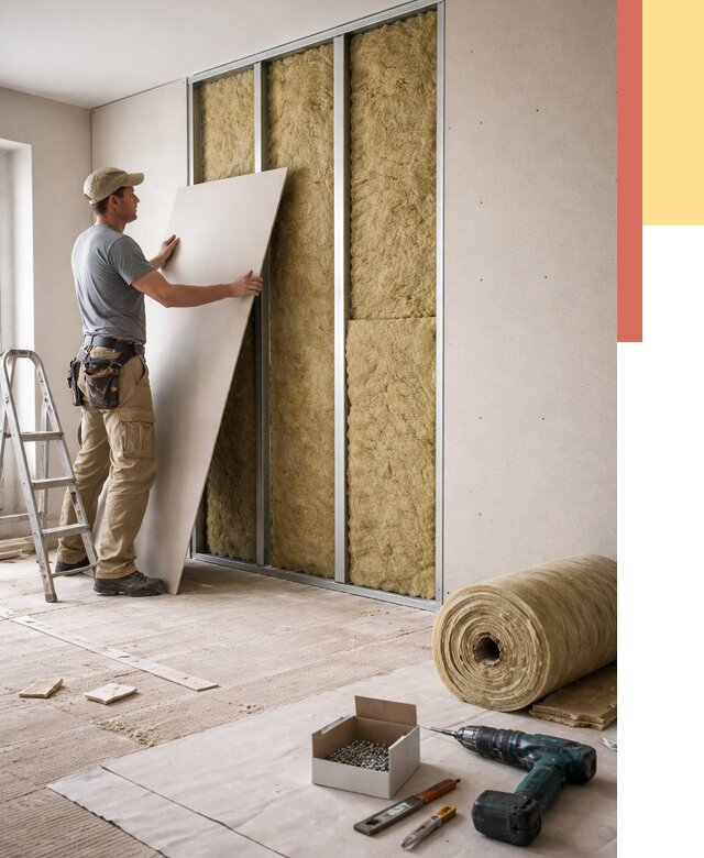 Перегородка из гипсокартона с шумоизоляцией в Абакане от 3187 руб. | ОТДЕЛОЧНИК-Бкн