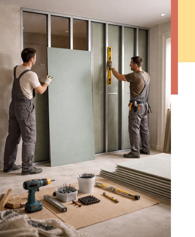 Перегородка из влагостойкого гипсокартона в Абакане от 4903 руб. — монтаж под ключ | ОТДЕЛОЧНИК-Бкн