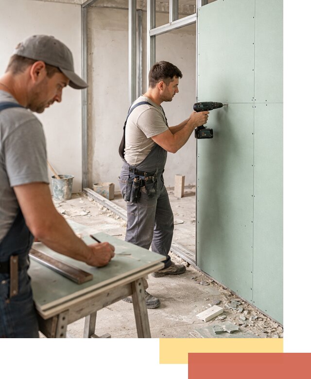 Перегородки из влагостойкого гипсокартона под ключ в Абакане