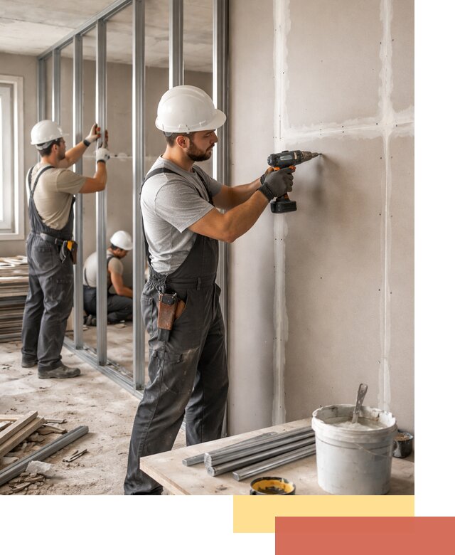 Перегородки из огнестойкого гипсокартона в Абакане под ключ