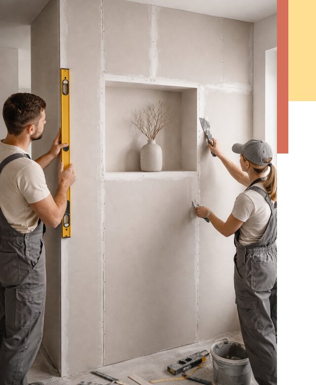 Перегородка из гипсокартона с нишей в Абакане от 3320 руб. под ключ | ОТДЕЛОЧНИК-Бкн