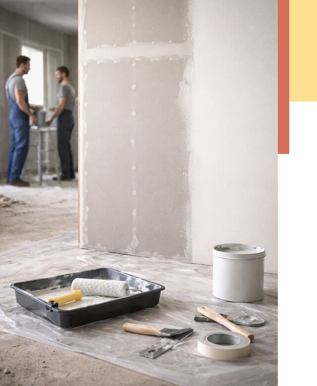 Покраска перегородок из гипсокартона в Абакане от 4597 руб. под ключ | ОТДЕЛОЧНИК-Бкн