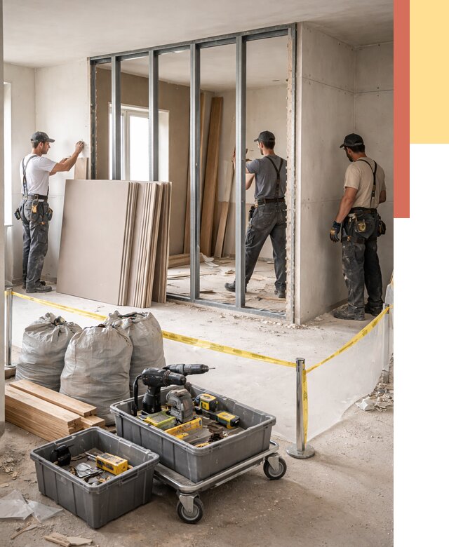 Перенос гипсокартонной перегородки в Абакане под ключ от 4597 руб. | Демонтаж и монтаж – ОТДЕЛОЧНИК-Бкн