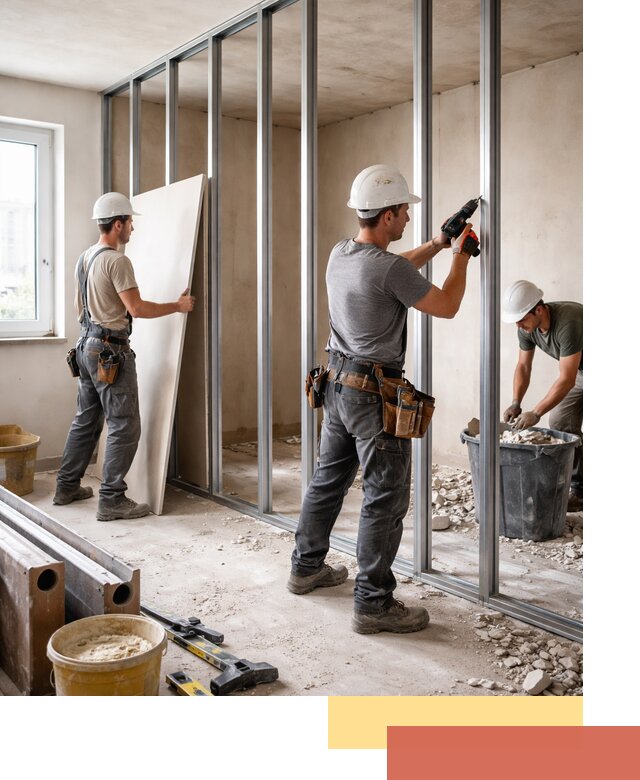 Перенос гипсокартонной перегородки в Абакане профессионально и быстро