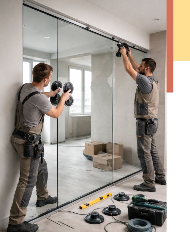 Монтаж стеклянных перегородок в Абакане от 6640 руб. | ОТДЕЛОЧНИК-Бкн