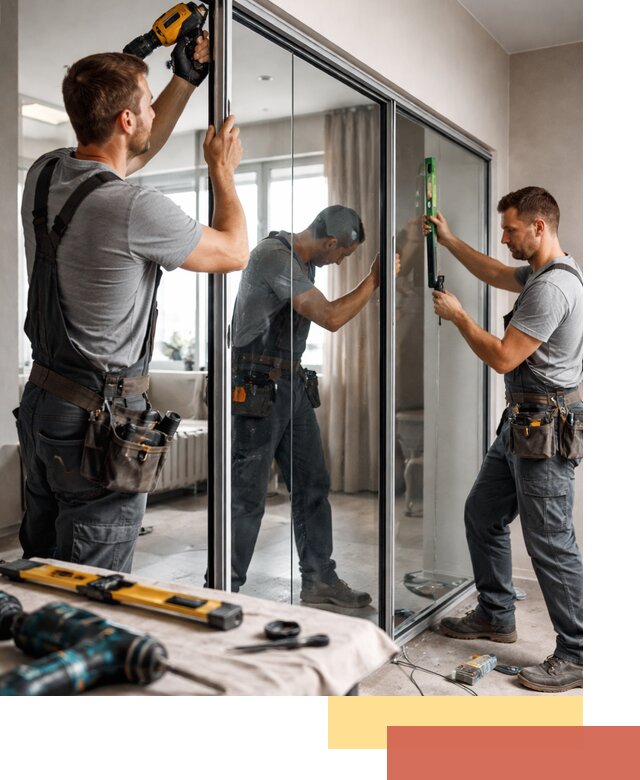 Каркасные стеклянные перегородки под ключ в Абакане