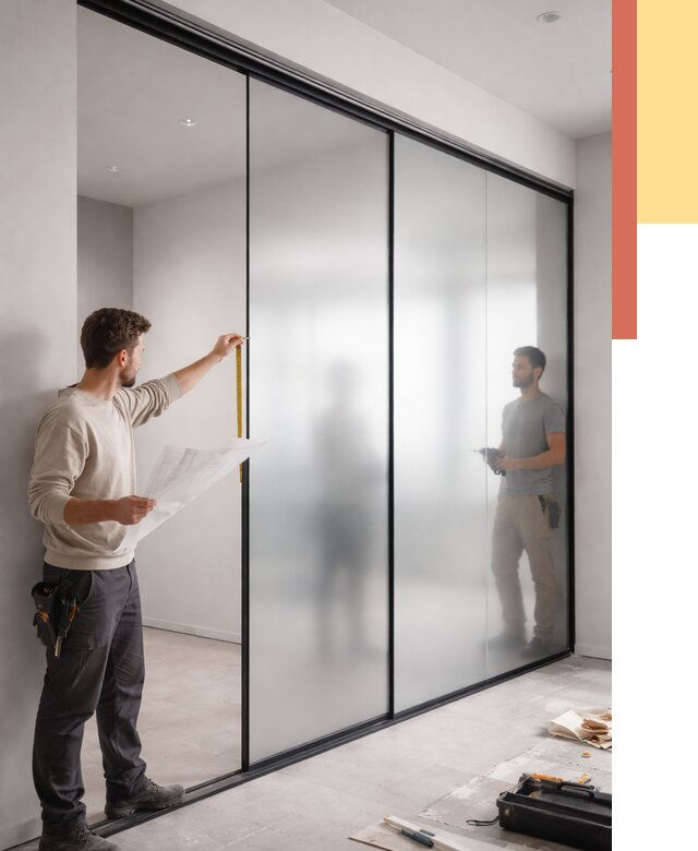 Матовые стеклянные перегородки в Абакане от 8683 руб. — монтаж и установка | ОТДЕЛОЧНИК-Бкн