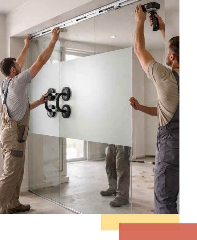 Матовые стеклянные перегородки под ключ в Абакане