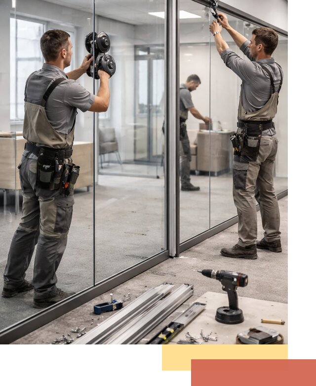 Стеклянные офисные перегородки под ключ в Абакане